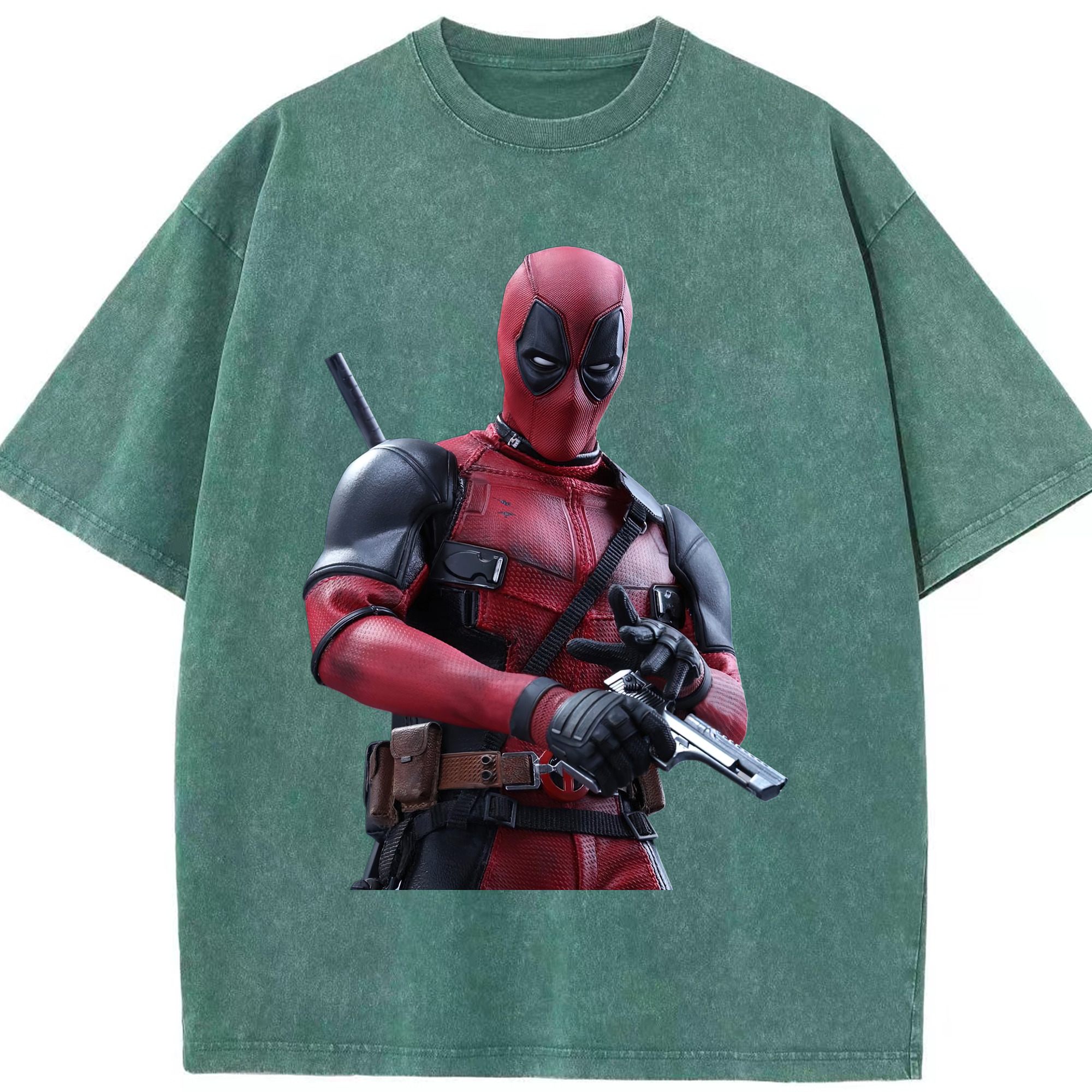 （画像用） Deadpool デッドプール 綿100% ヴィンテージ風 半袖Tシャツ（フロントプリント）